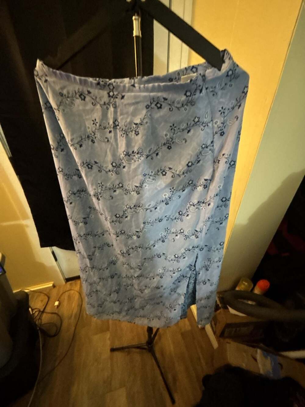 Worthington Blue Floral Paisley Long Skirt Size 16